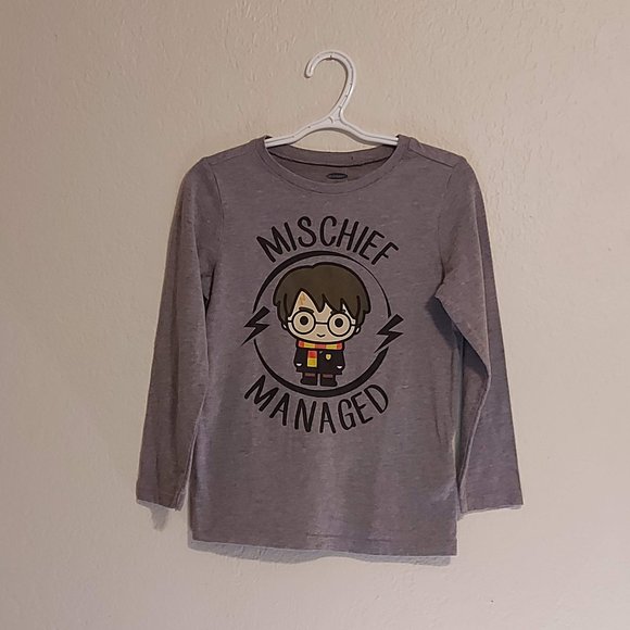 Harry Potter Mischief Managed Kids Grey 5T Graphic Long Sleeved Tee - Picture 3 of 6